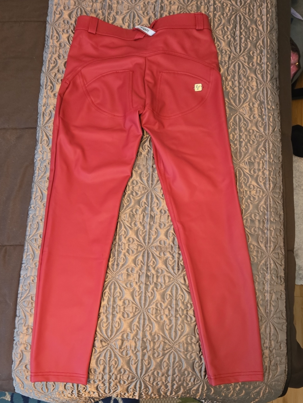 FREDDY - NWOT Red Faux-Leather Leggings